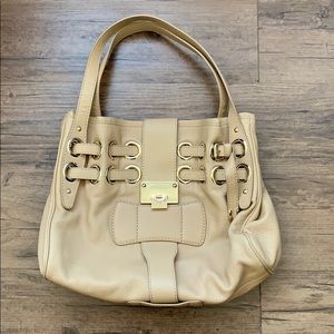Jimmy Choo Beige Buckled Tote